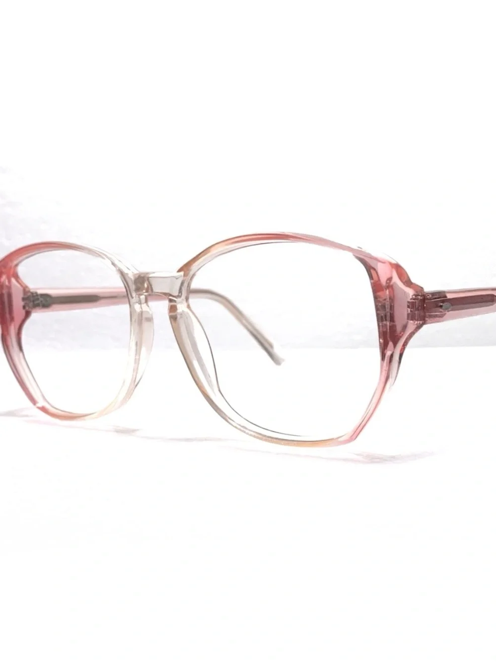 80's Vintage Pink Pastel Large Eyeglass Frames Pale Fair Freckled Girl